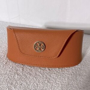 Tory Burch Orange Faux Leather Semi Soft Sunglasses Case